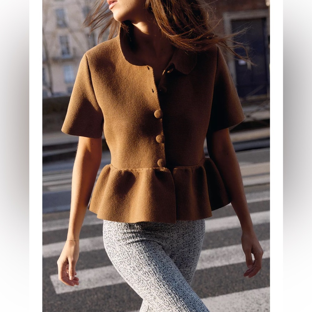 Peplum Knit Cardigan
